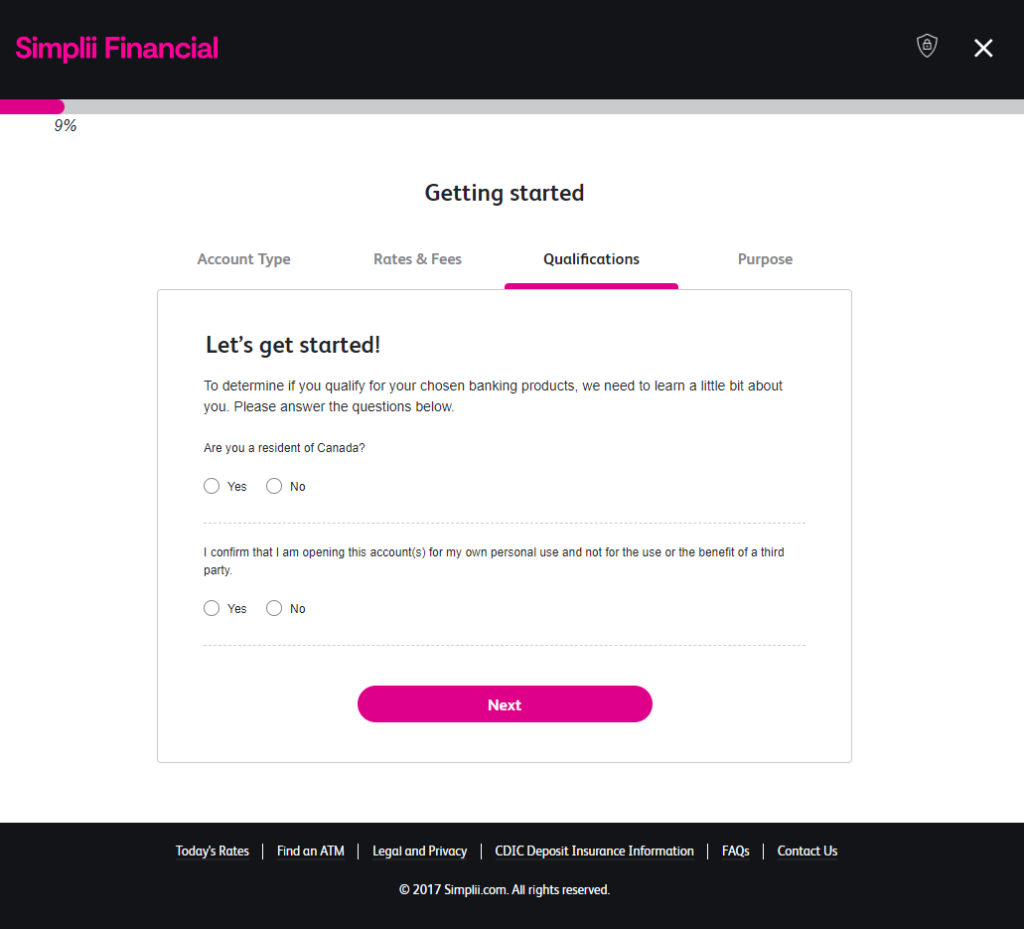 Qualifications and eligibility Simplii Financial application